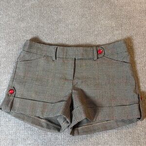Plaid Women's Shorts with Red Accents 1570